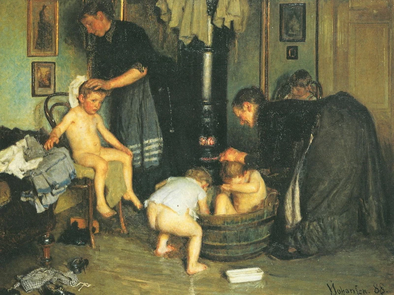 1851-Viggo Johansen - I bambini vengono lavati